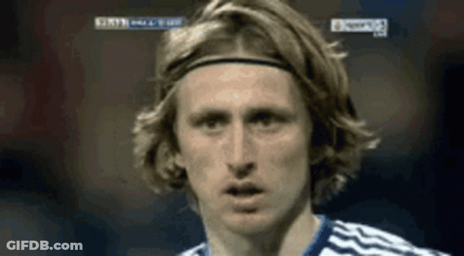 Luka Modric Looking To His Teammates GIF