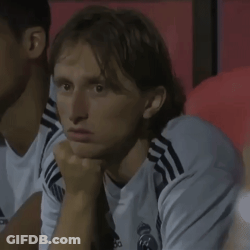 Luka Modric Sitting On The Bench GIF