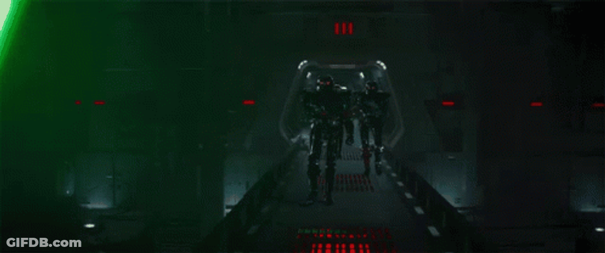 Luke Skywalker Deflecting Empire Robot Attacks GIF