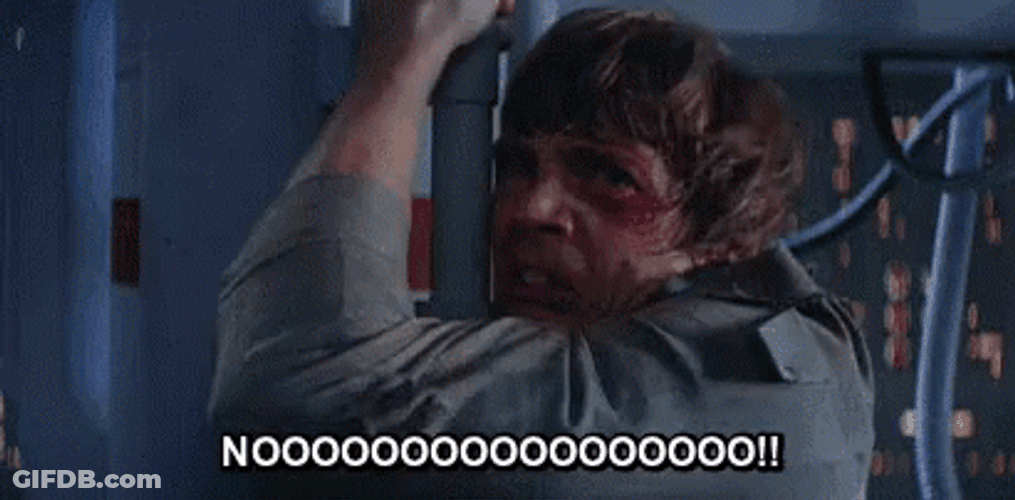 Luke Skywalker Holding On Pipe GIF