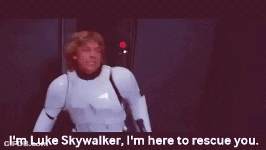 Luke Skywalker In Star Trooper Suit GIF