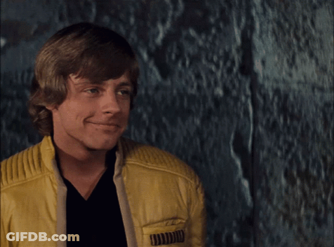 Luke Skywalker On Yellow Jacket GIF
