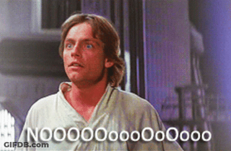 Luke Skywalker Shouting Noooo GIF