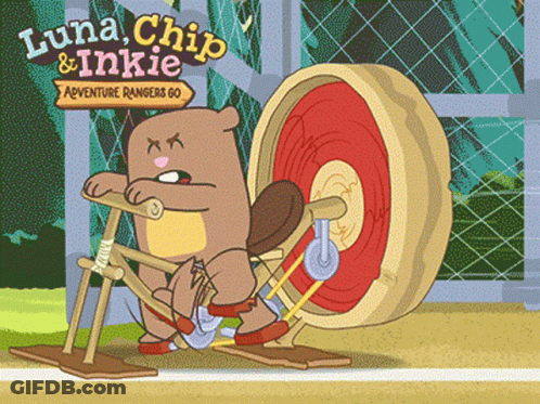 Luna Chip And Inkie Beaver Riding Bike GIF