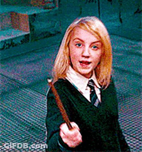 Luna Lovegood Doing Wand Twirling Action GIF