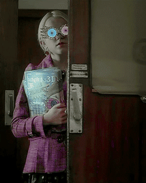 Luna Lovegood Opening Door Wearing Odd Glasses GIF