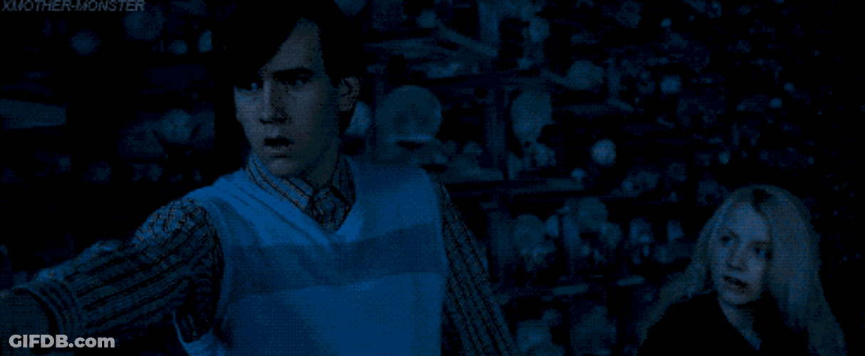 Luna Lovegood Pulling Neville To Escape GIF