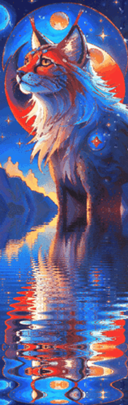 Lunar Lynx In Blue Moon GIF