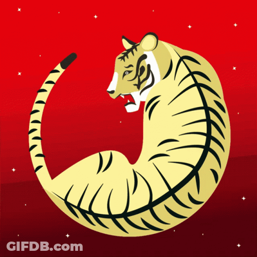 Lunar New Year 2022 Revolving Tiger GIF