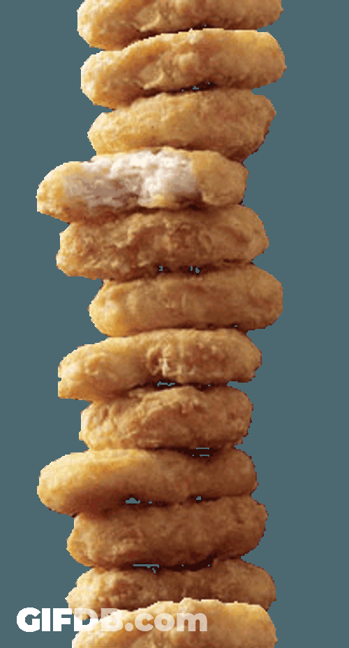 Lunch Time Chicken Nuggets Tower GIF