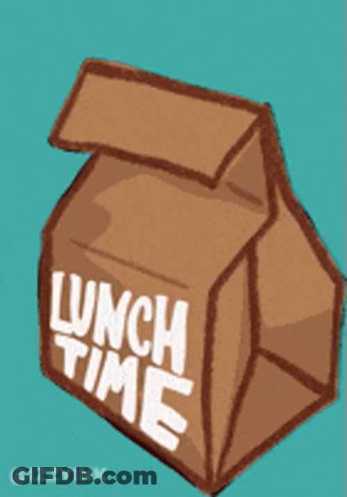 Lunch Time Food Paper Bag Brown Paper GIF