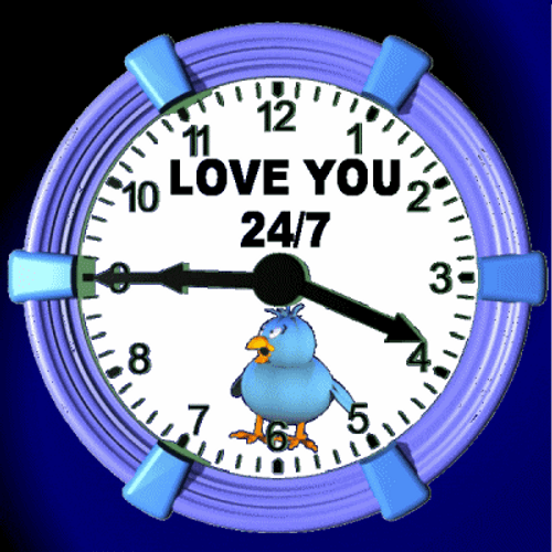Luv U 247 Spinning Wall Clock GIF
