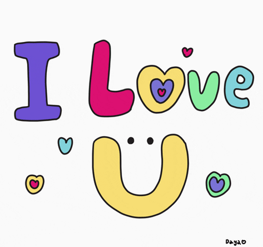 Luv U Flashing Animated Art GIF