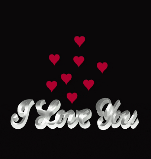 Luv U Floating Red Hearts GIF