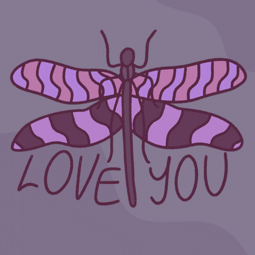 Luv U Purple Insect Dragonfly GIF