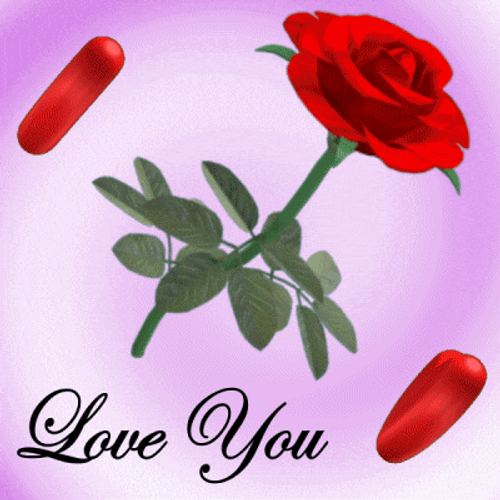 Luv U Revolving Rose Heart GIF