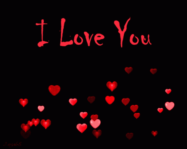 Luv U Tiny Floating Hearts GIF