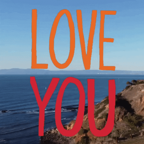 Luv U Transforming Heart Beach Background GIF