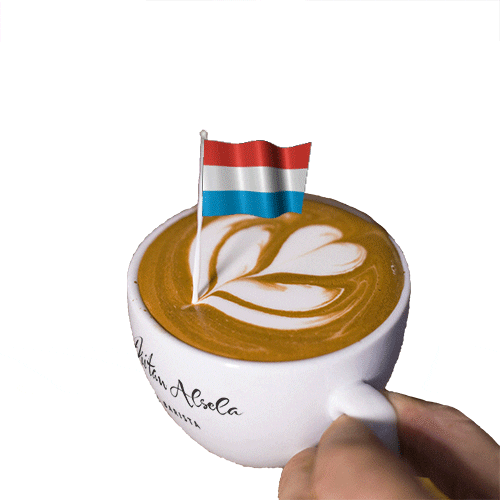 Luxembourg Flag Latte Art GIF