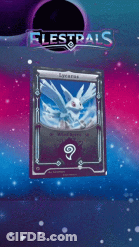 Lycarus Card In Front Of Galaxy Background GIF