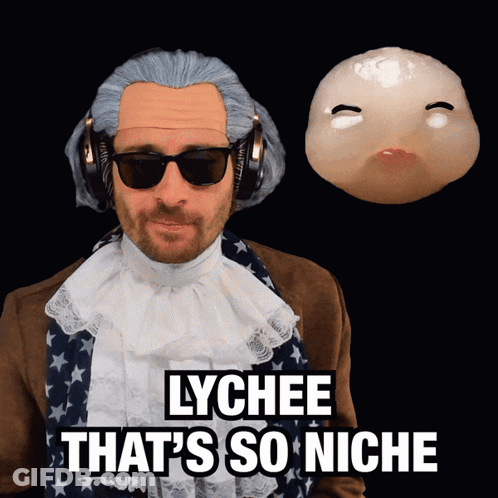 Lychee That 'S So Niche Is Written On A Man 'S Face GIF