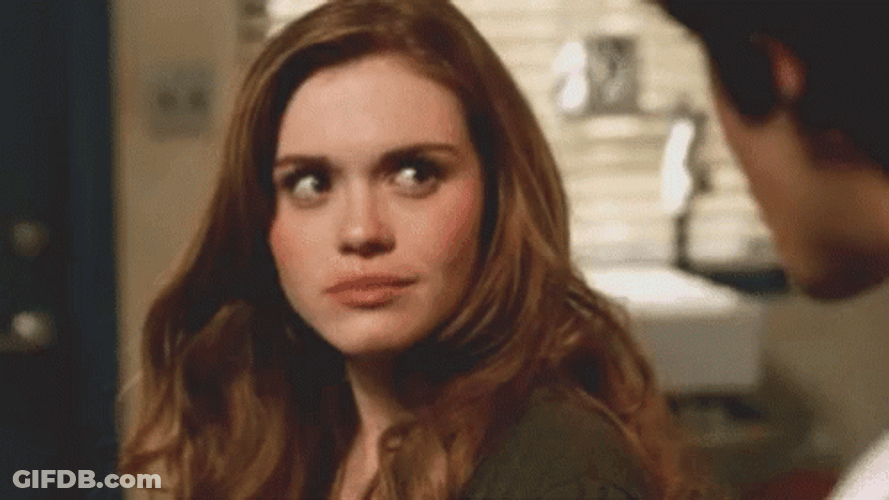 Lydia Martin Looking Up And Down GIF