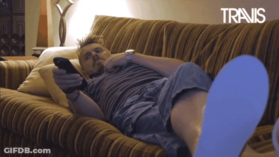 Lying In Couch While Watching TV GIF