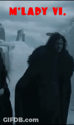 M Lady Vi Poster With Man In Snow GIF
