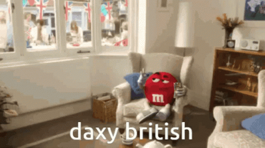 M&M British Teeth Daxy British GIF