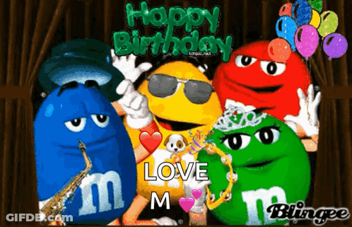 M&M's Happy Birthday Love M GIF