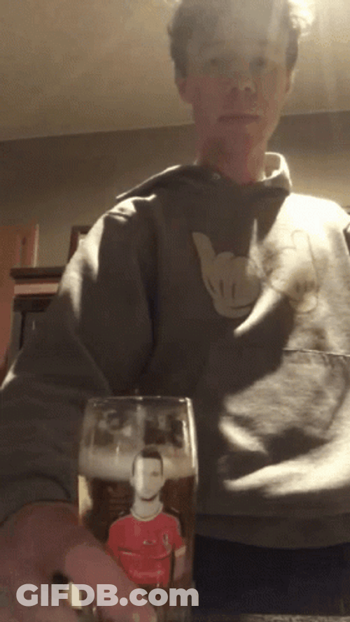 Ma Wearing A Hoodie Chugging Beer GIF