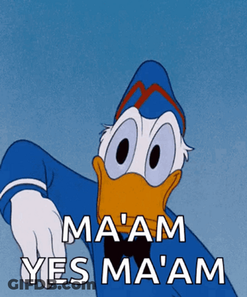 Maam Yes Maam Salute Donald Duck GIF