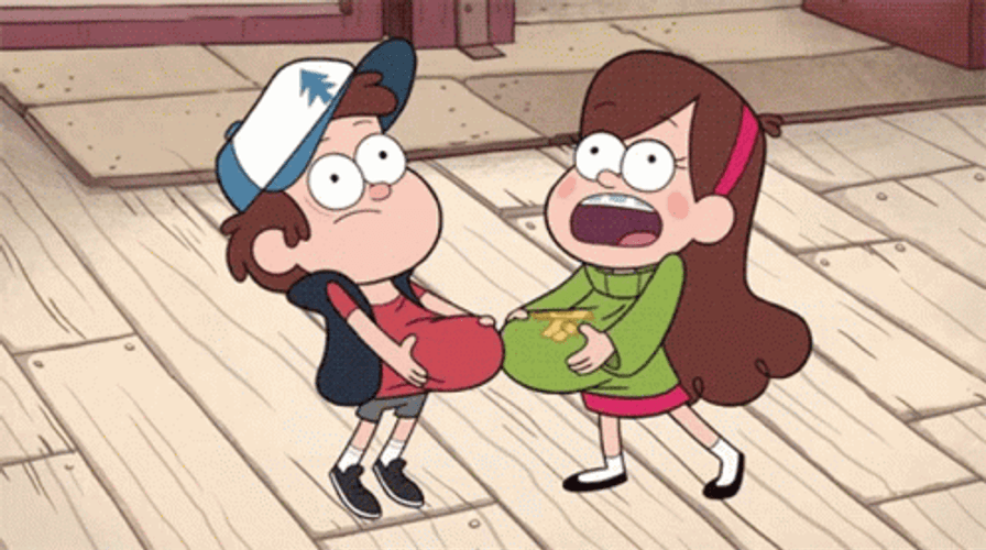 Mabel Pines Bumping Bellies GIF