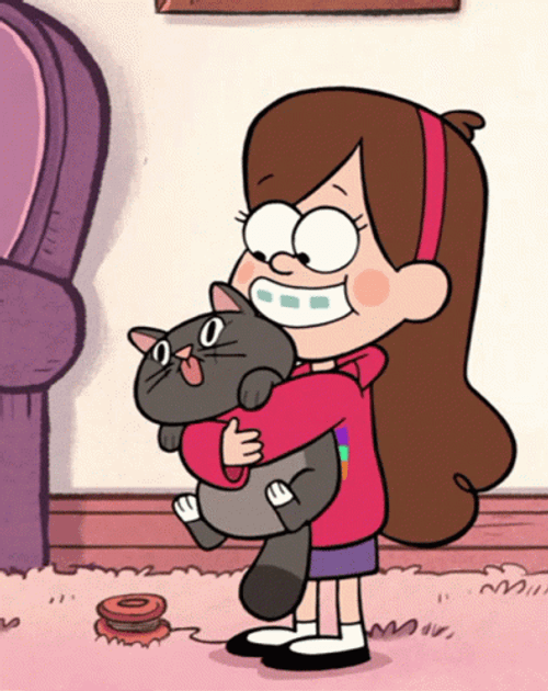 Mabel Pines Hugging Cat GIF