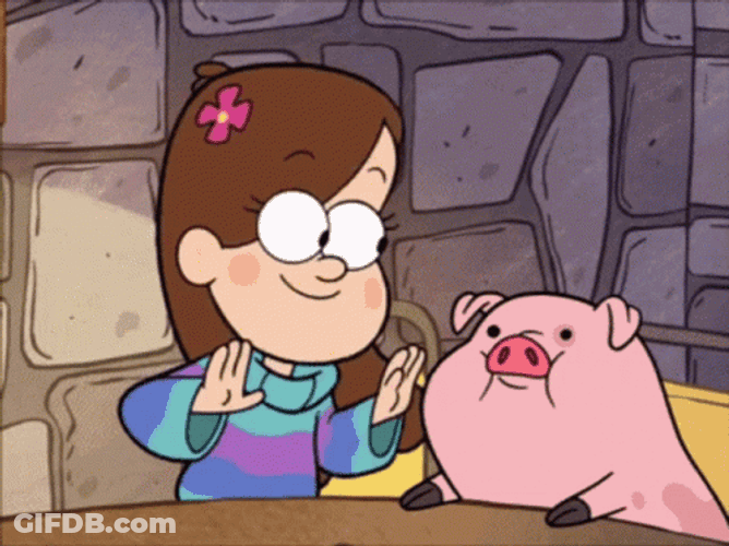 Mabel Pines In Gravity Falls With Pink Pig GIF