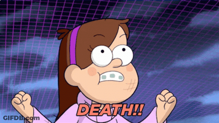 Mabel Pines Shout Death In Gravity Falls GIF