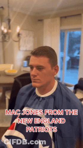 Mac Jones Getting A Haircut GIF