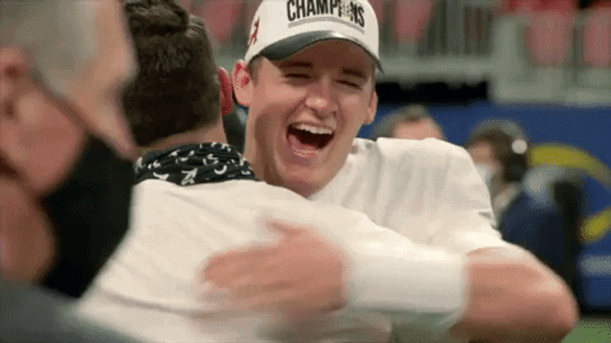 Mac Jones Happy Hug GIF