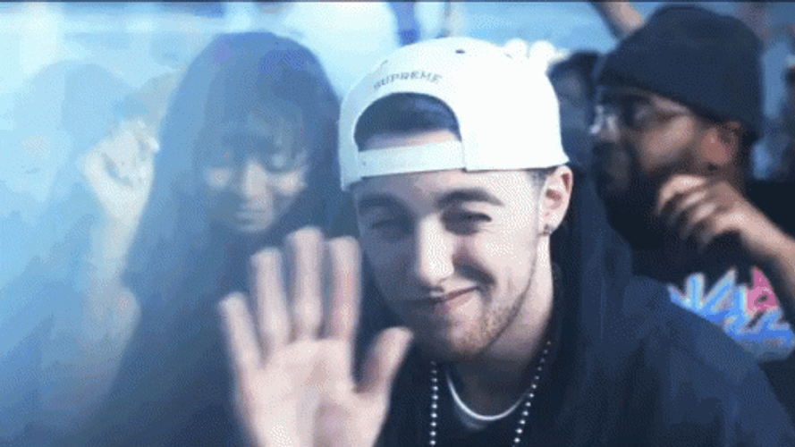 Mac Miller Smiling While Waving GIF