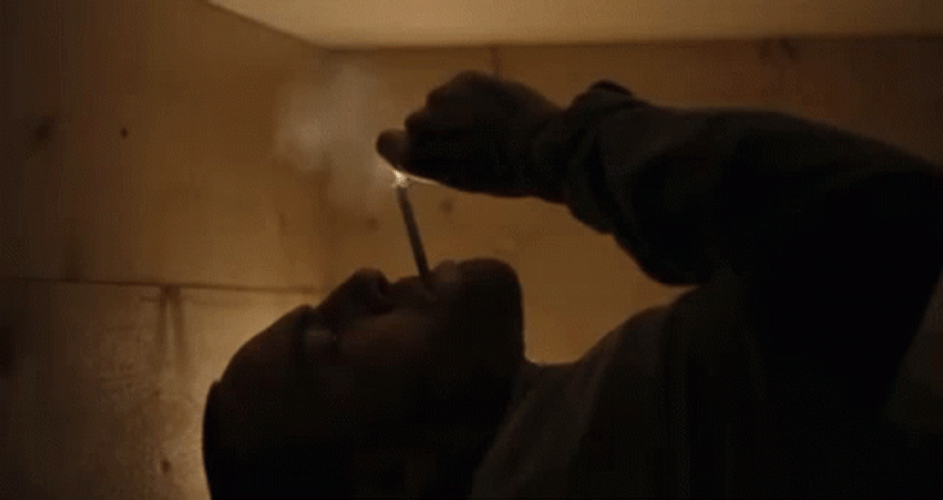 Mac Miller Smoking While Lying GIF