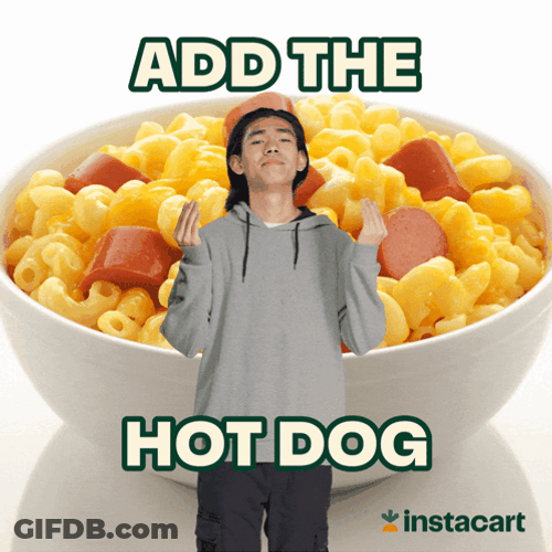 Mac N Cheese And Hotdog GIF
