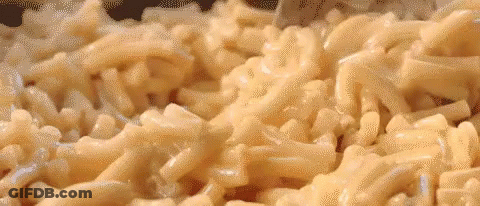Macaroni And Cheese In A Pan With Fork GIF