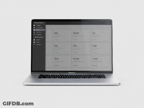 MacBook Pro Showing Names List On Web Page GIF