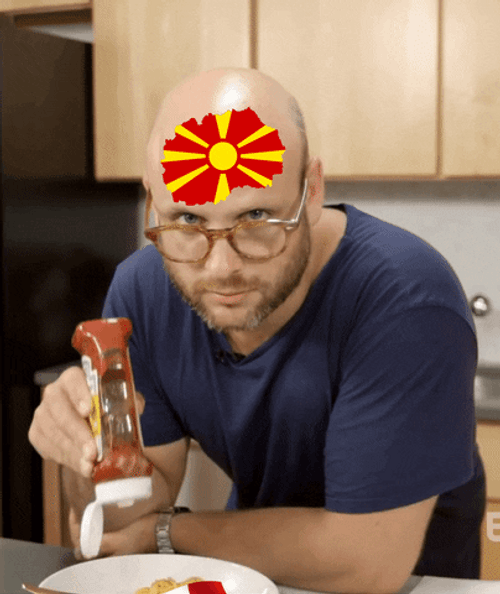 Macedonia Flag At Forehead GIF