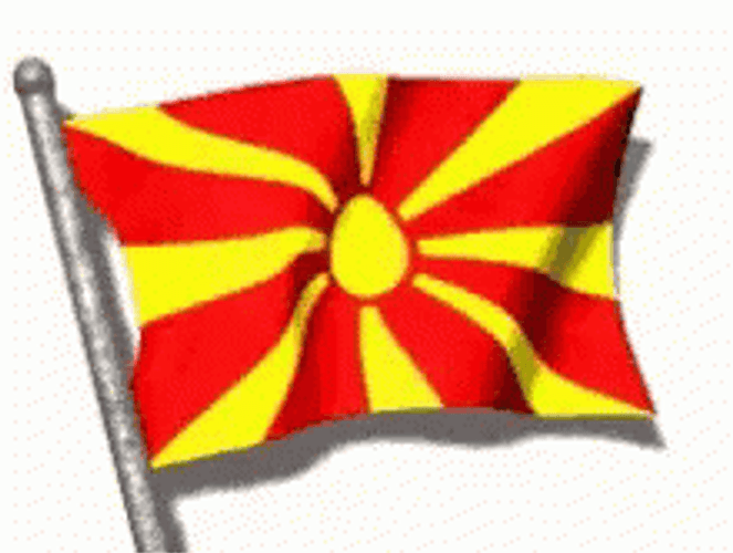 Macedonia Flag Waving Animation GIF