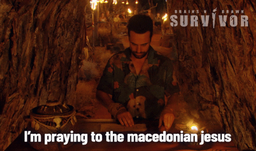 Macedonia Joey Survivor Prays GIF
