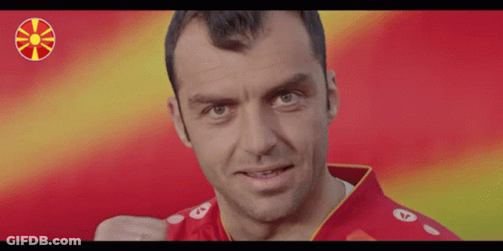 Macedonia Player Goran Clenching Fist GIF