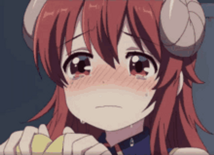 Machikado Mazoku Yuuko Yoshida Anime Girl Crying GIF