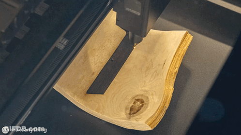 Machine Cutting Wood Says Makeanything GIF
