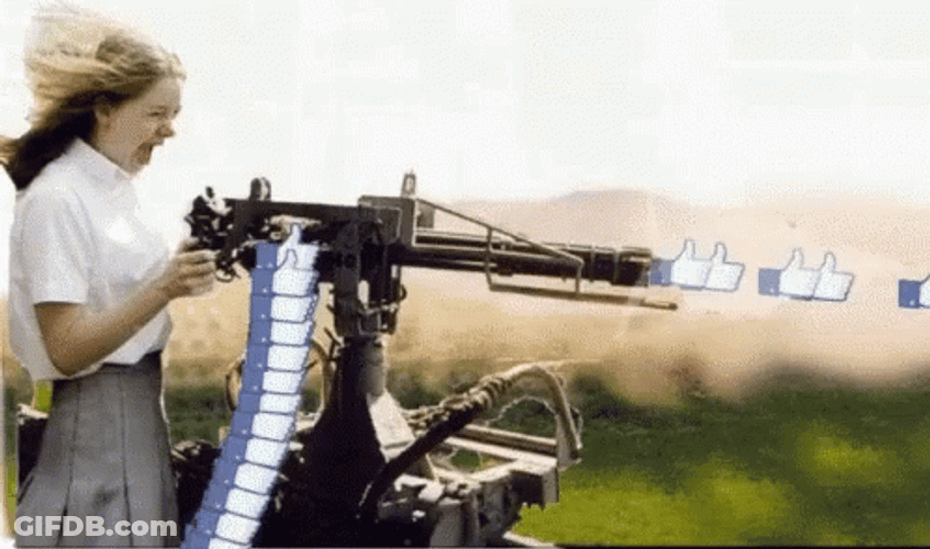 Machine Gun Thumbs Up Bullets GIF